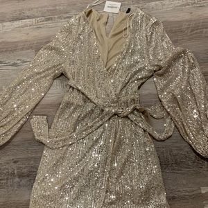 NWT sequin wrap dress